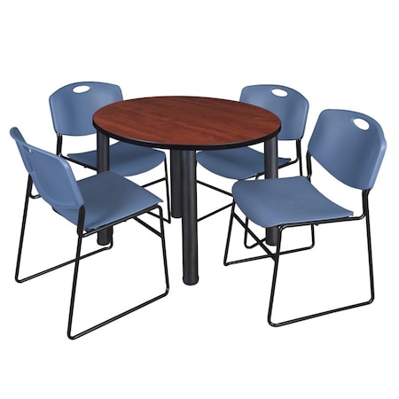 Kee Round Table & Chair Set, Wood, Metal, Polypropylene Top MPN:TB42RNDCHBPBK44BE