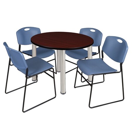 Kee Round Table & Chair Set, Wood, Metal, Polypropylene Top MPN:TB42RNDMHBPCM44BE