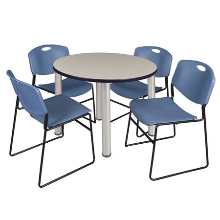 Kee Round Table & Chair Set, Wood, Metal, Polypropylene Top, Maple MPN:TB42RNDPLBPCM44BE