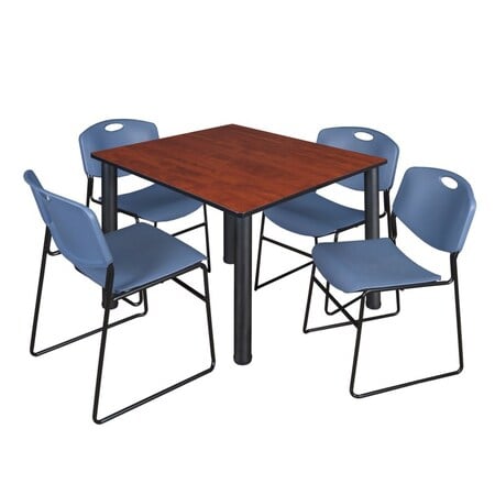 Kee Square Table & Chair Set, Wood, Metal, Polypropylene Top MPN:TB4848CHBPBK44BE