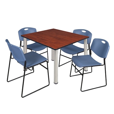 Kee Square Table & Chair Set, Wood, Metal, Polypropylene Top MPN:TB4848CHBPCM44BE