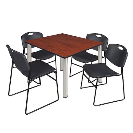 Kee Square Table & Chair Set, Wood, Metal, Polypropylene Top MPN:TB4848CHBPCM44BK