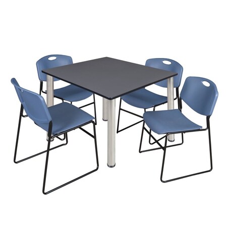 Kee Square Table & Chair Set, Wood, Metal, Polypropylene Top MPN:TB4848GYBPCM44BE