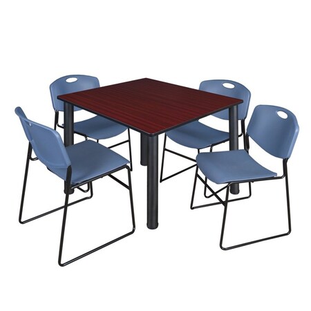 Kee Square Table & Chair Set, Wood, Metal, Polypropylene Top MPN:TB4848MHBPBK44BE