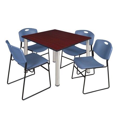 Kee Square Table & Chair Set, Wood, Metal, Polypropylene Top MPN:TB4848MHBPCM44BE