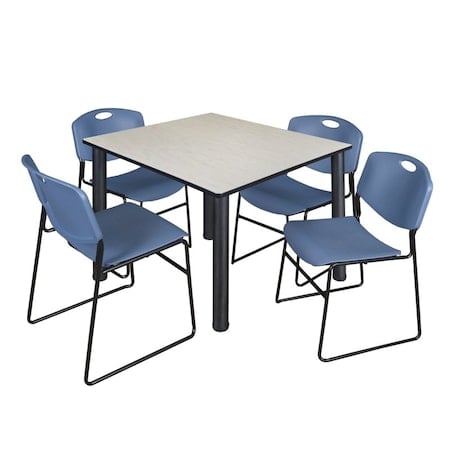 Kee Square Table & Chair Set, Wood, Metal, Polypropylene Top MPN:TB4848PLBPBK44BE