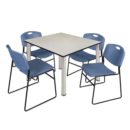 Kee Square Table & Chair Set, Wood, Metal, Polypropylene Top MPN:TB4848PLBPCM44BE