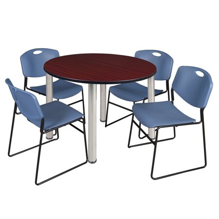 Kee Round Table & Chair Set, Wood, Metal, Polypropylene Top MPN:TB48RNDMHBPCM44BE