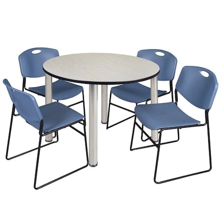 Kee Round Table & Chair Set, Wood, Metal, Polypropylene Top, Maple MPN:TB48RNDPLBPCM44BE