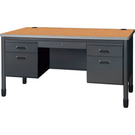 Regency Mesa Double Pedestal Teacher's Office Desk w/ Center Drawer 60