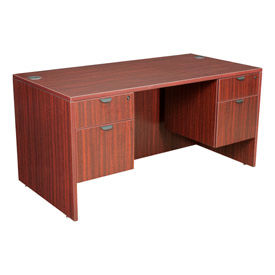 Regency 60 Inch Desk with Hanging Peds in Mahogany - Manager Series LDP6030MH