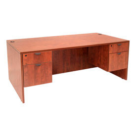 Regency 66 Inch Desk with Hanging Peds in Mahogany - Manager Series LDP6630MH