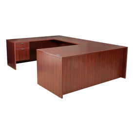 Regency 71 Inch U Shape Workstation in Mahogany - Manager Series LUD713547MH