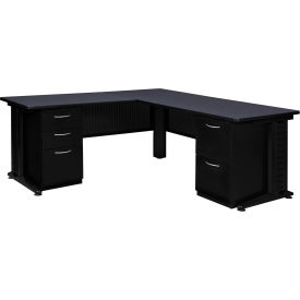 Regency Fusion L Shaped Desk w/ Double Pedestal Drawer 66