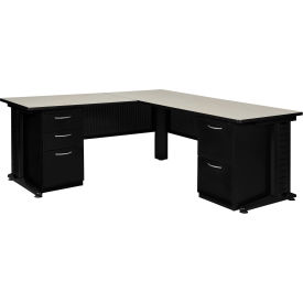 Regency Fusion L Shaped Desk w/ Double Pedestal Drawer 66