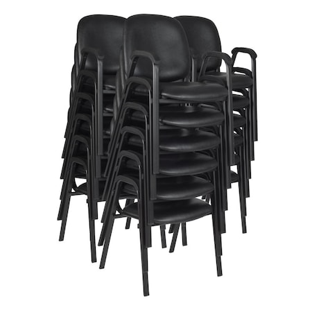 Ace Vinyl Guest Stacking Chair with Arms (18 pack)- Black MPN:2125LBK18PK