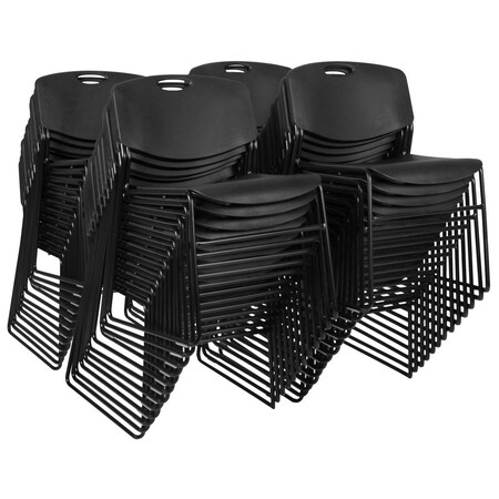 Zeng Ultra Compact Metal Frame Armless Stackable Chair - Black, PK50 MPN:4400BK50PK
