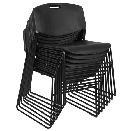Zeng Ultra Compact Metal Frame Armless Stackable Chair - Black, PK8 MPN:4400BK8PK