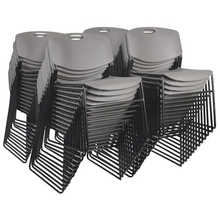 Zeng Ultra Compact Metal Frame Armless Stackable Chair - Grey, PK50 MPN:4400GY50PK