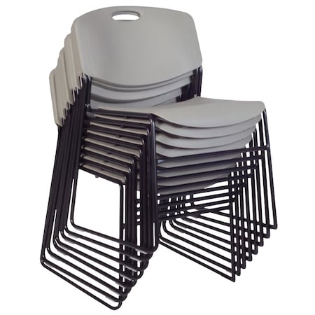 Zeng Ultra Compact Metal Frame Armless Stackable Chair - Grey, PK8 MPN:4400GY8PK