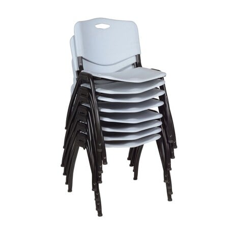 M Lightweight Stackable Sturdy Breakroom Chair (8 pack)- Grey MPN:4700GY8PK