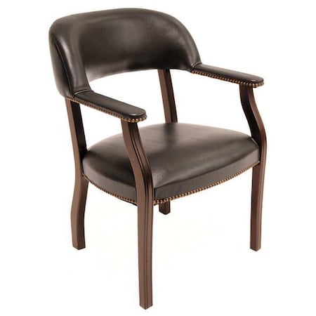 Ivy League Traditional, Black Seat, Black Back, 24 W 25 L 31 H, Fixed, Wood, Metal, Vinyl Seat MPN:9004BK