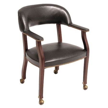 Ivy League Traditional, Black Seat, Black Back, 24 W 25 L 31 H, Fixed, Wood, Metal, Vinyl Seat MPN:9004CBK