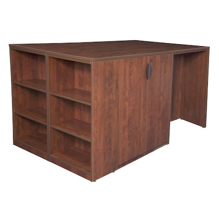 2 Storage Cabinet/ 2 Desk Quad with Bookcase End StandUp 2 Storage CabDesk Quad, BookCase, 46