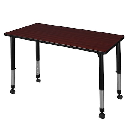 Kee 42 x 24 in. Height Adjustable Mobile Classroom Activity Table- Mahogany MPN:MT4224MHAPCBK