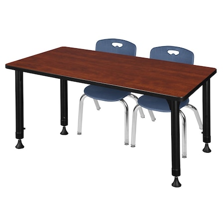 Tables > Height Adjustable > Rectangular Table & Chair Sets, 48 W, 30 L, 23-34 H, Cherry MPN:MT4830CHAPBK45NV