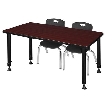 Tables > Height Adjustable > Rectangular Table & Chair Sets, 48 W, 30 L, 23-34 H, Mahogany MPN:MT4830MHAPBK45BK