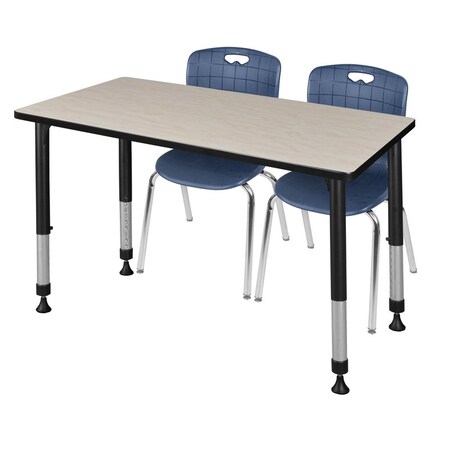Tables > Height Adjustable > Rectangular Table & Chair Sets, 48 W, 30 L, 23-34 H, Maple MPN:MT4830PLAPBK40NV