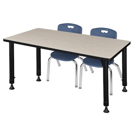 Tables > Height Adjustable > Rectangular Table & Chair Sets, 48 W, 30 L, 23-34 H, Maple MPN:MT4830PLAPBK45NV