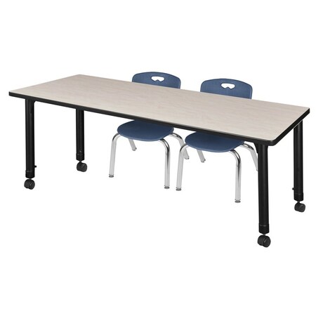 Tables > Height Adjustable > Rectangular Mobile Table & Chair Sets, 60 W, 24 L, 23-34 H, Maple MPN:MT6024PLAPCBK45NV
