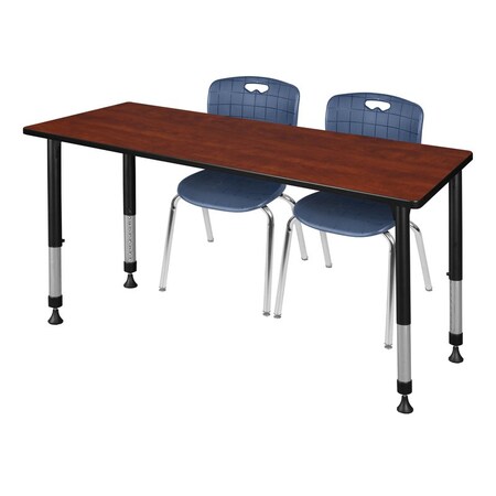 Tables > Height Adjustable > Rectangular Table & Chair Sets, 60 W, 30 L, 23-34 H, Cherry MPN:MT6030CHAPBK40NV