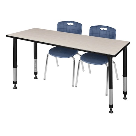 Tables > Height Adjustable > Rectangular Table & Chair Sets, 60 W, 30 L, 23-34 H, Maple MPN:MT6030PLAPBK40NV