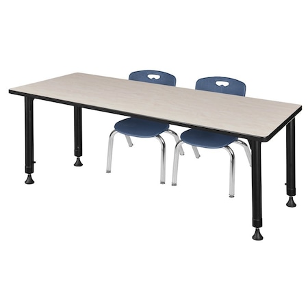Tables > Height Adjustable > Rectangular Table & Chair Sets, 66 W, 24 L, 23-34 H, Maple MPN:MT6624PLAPBK45NV