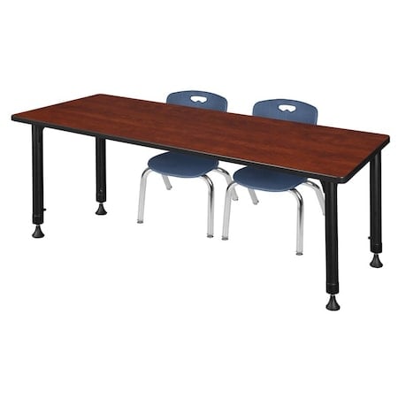 Tables > Height Adjustable > Rectangular Table & Chair Sets, 66 W, 30 L, 23-34 H, Cherry MPN:MT6630CHAPBK45NV
