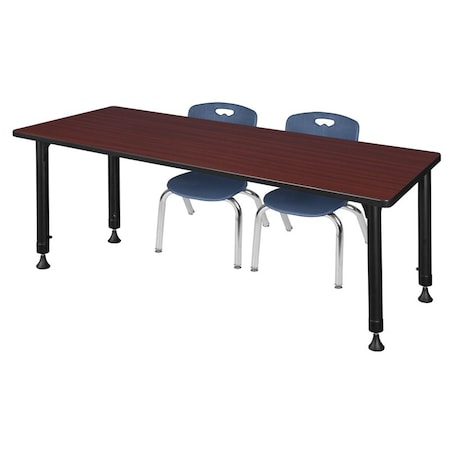 Tables > Height Adjustable > Rectangular Table & Chair Sets, 66 W, 30 L, 23-34 H, Mahogany MPN:MT6630MHAPBK45NV