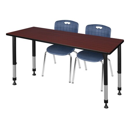 Tables > Height Adjustable > Rectangular Table & Chair Sets, 72 W, 24 L, 23-34 H, Mahogany MPN:MT7224MHAPBK40NV