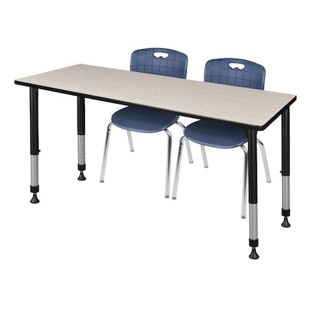 Tables > Height Adjustable > Rectangular Table & Chair Sets, 72 W, 30 L, 23-34 H, Maple MPN:MT7230PLAPBK40NV