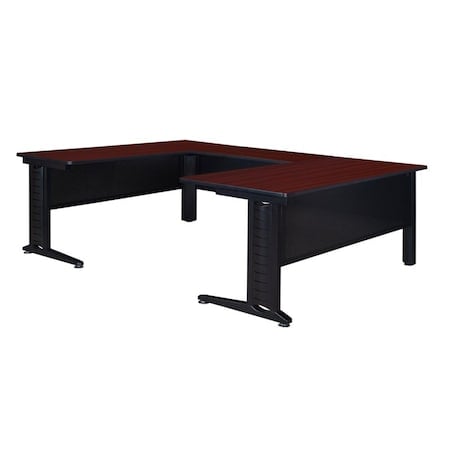 Fusion U-Desk Shells, 96 D X 29 H, 66 W X Wood, Metal, Mahogany MPN:MUDS663042MH