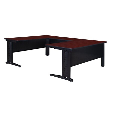 Fusion U-Desk Shells, 96 D X 29 H, 72 W X Wood, Metal, Mahogany MPN:MUDS723042MH