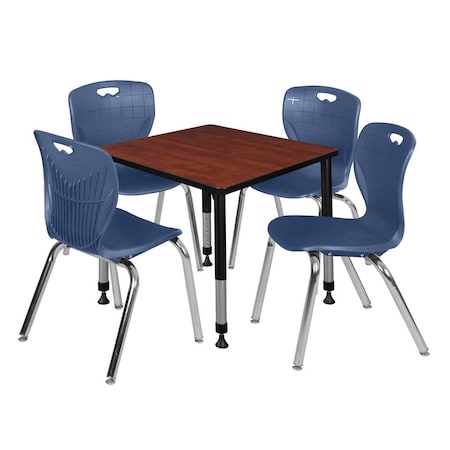 Tables > Height Adjustable > Square Table & Chair Sets, 30 W, 30 L, 23-35 H, Cherry MPN:TB3030CHAPBK40NV