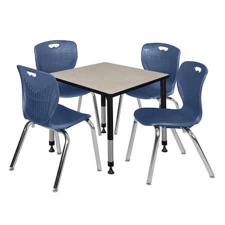 Tables > Height Adjustable > Square Table & Chair Sets, 30 W, 30 L, 23-39 H, Maple MPN:TB3030PLAPBK40NV