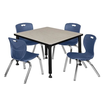 Tables > Height Adjustable > Square Table & Chair Sets, 30 W, 30 L, 23-39 H, Maple MPN:TB3030PLAPBK45NV