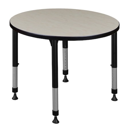 Round Classroom Tables, 30 W, 30 L, 23-34 H, Wood, Metal, Maple MPN:TB30RNDPLAPBK