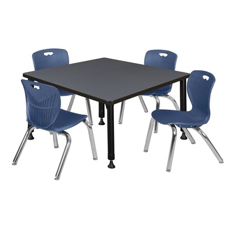 Tables > Height Adjustable > Square Table & Chair Sets, 30 W, 30 L, 23-36 H, Grey MPN:TB3636GYAPBK45NV