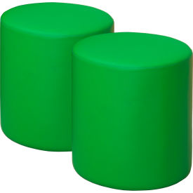 Regency® Logan Round Vinyl Ottoman Envy Green Set of 2 N6262EG2PK