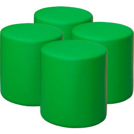 Regency® Logan Round Vinyl Ottoman Envy Green Set of 4 N6262EG4PK